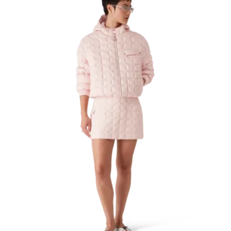 Nylon Quilted Mini Skirt