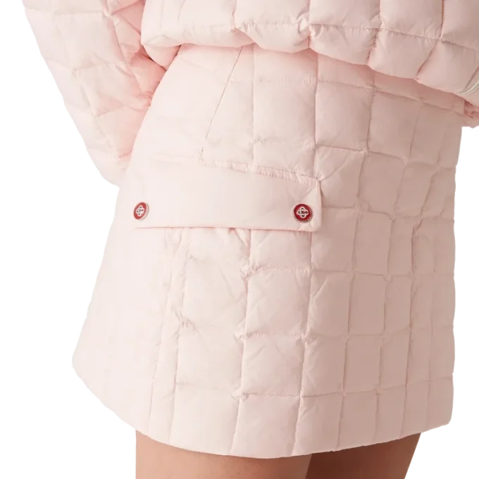 Nylon Quilted Mini Skirt