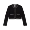 Open Weave Cropped Tailored Jacket