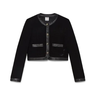 Open Weave Cropped Tailored Jacket
