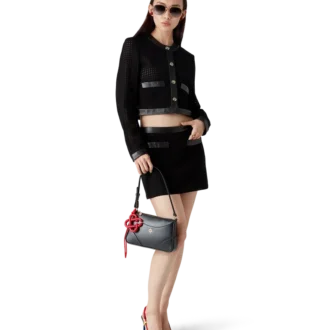 Open Weave Cropped Tailored Jacket