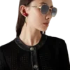 Open Weave Cropped Tailored Jacket