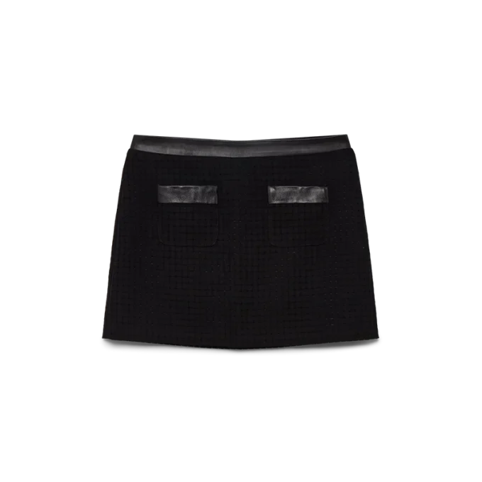 Open Weave Tailored Mini Skirt Open Weave Tailored Mini Skirt