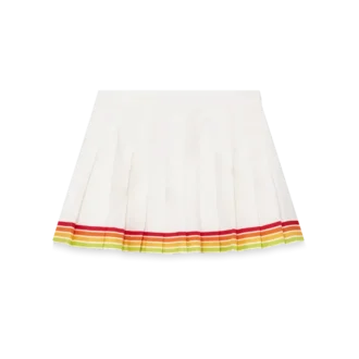 Orange Mascot Pleated Silk Twill Skirt
