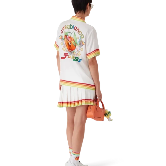 Orange Mascot Pleated Silk Twill Skirt Orange Mascot Pleated Silk Twill Skirt