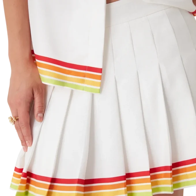 Orange Mascot Pleated Silk Twill Skirt Orange Mascot Pleated Silk Twill Skirt