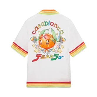 Orange Mascot Short Sleeve Silk Twill Shirt