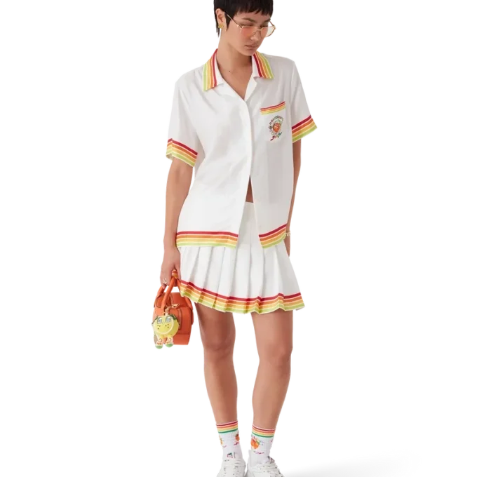 Orange Mascot Short Sleeve Silk Twill Shirt Orange Mascot Short Sleeve Silk Twill Shirt