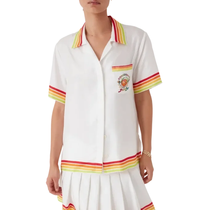 Orange Mascot Short Sleeve Silk Twill Shirt Orange Mascot Short Sleeve Silk Twill Shirt
