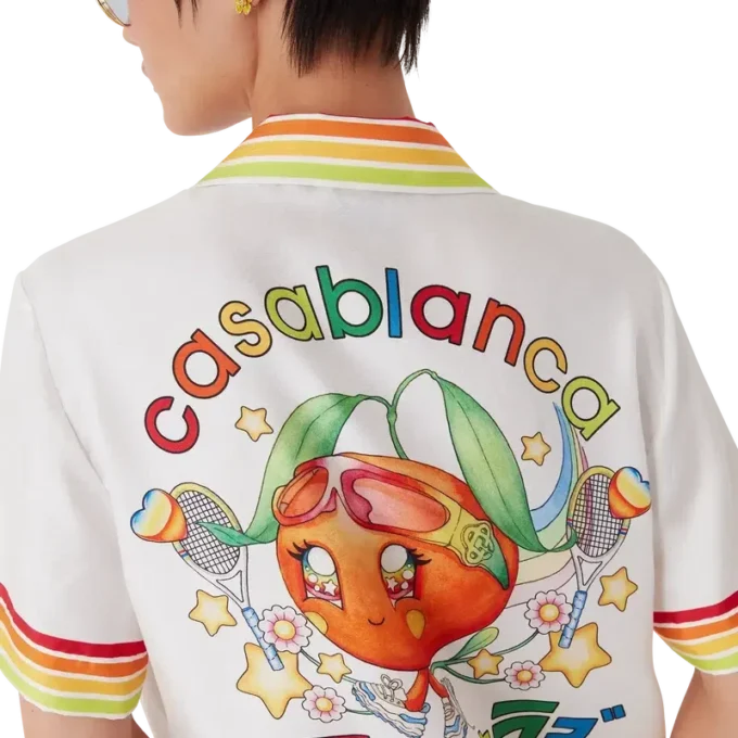 Orange Mascot Short Sleeve Silk Twill Shirt Orange Mascot Short Sleeve Silk Twill Shirt