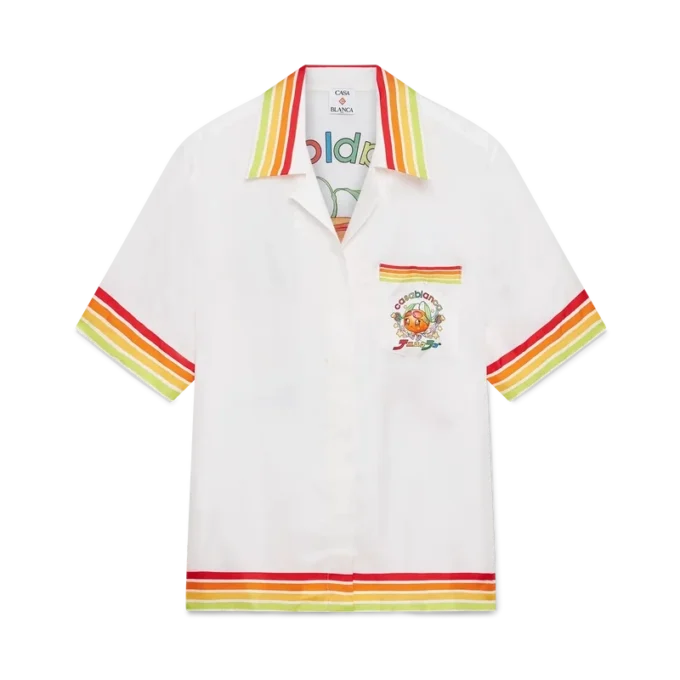 Orange Mascot Short Sleeve Silk Twill Shirt Orange Mascot Short Sleeve Silk Twill Shirt