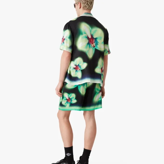 Orchid Glitch Short Sleeve Silk Shirt Orchid Glitch Short Sleeve Silk Shirt