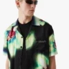 Orchid Glitch Short Sleeve Silk Shirt Orchid Glitch Short Sleeve Silk Shirt