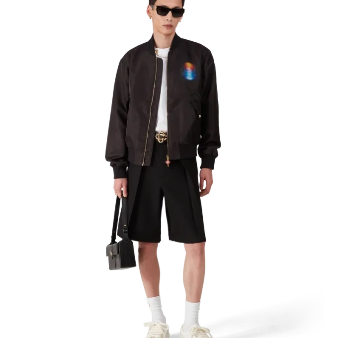 Organza Gradient Bomber Jacket