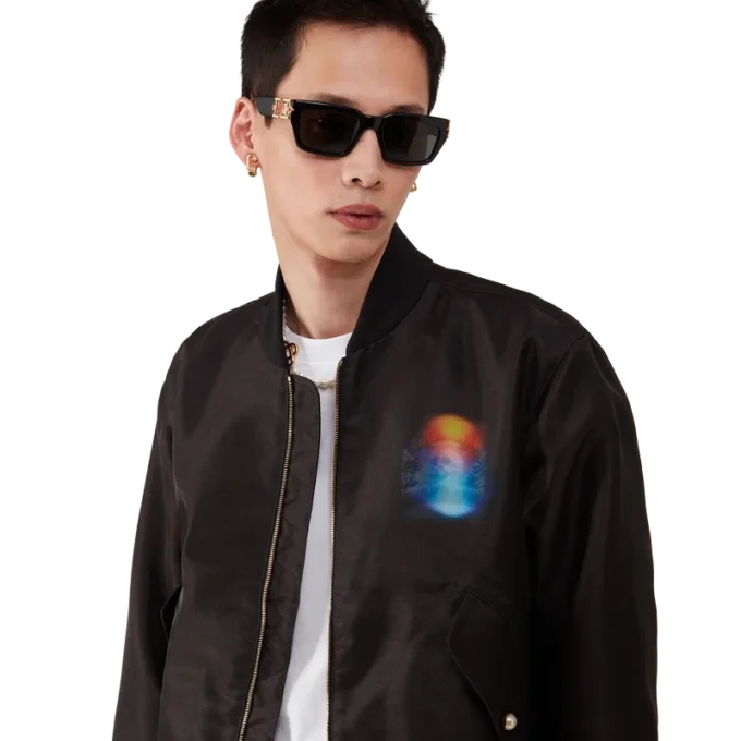 Organza Gradient Bomber Jacket