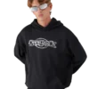 Oversized Panelled Hooded Sweatshirt