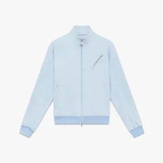 Pale Blue Jacquard Zip Jacket