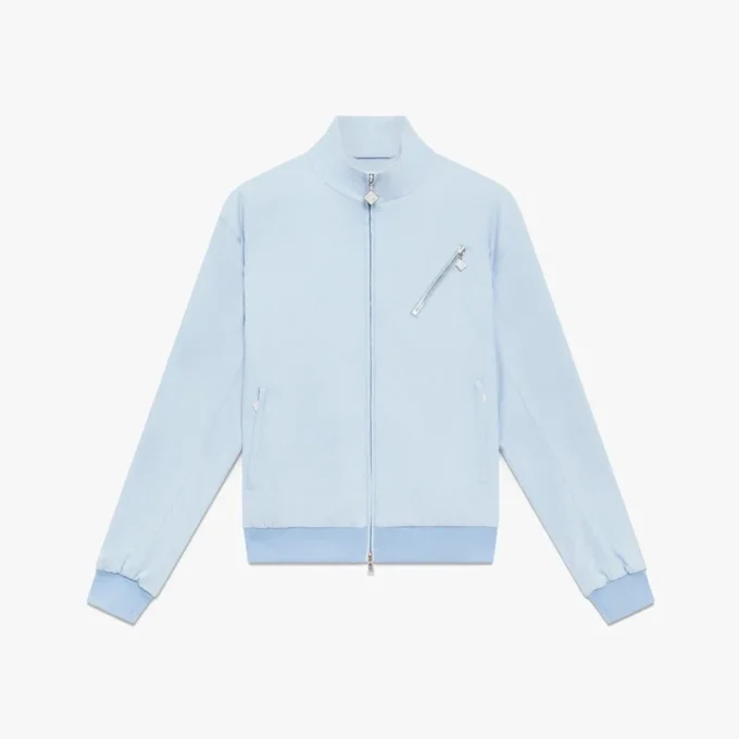 Pale Blue Jacquard Zip Jacket Pale Blue Jacquard Zip Jacket
