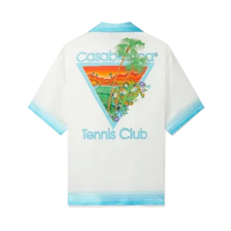 Palm Springs Icon Blue Cuban Collar Silk Shirt