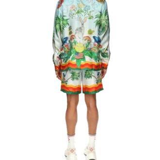 Palm Springs Tennis Club Cuban Collar Silk Shirt