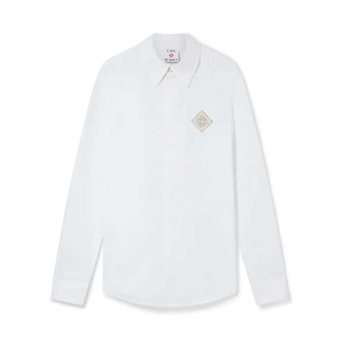 Pearl Diamond Patch Cotton Shirt Pearl Diamond Patch Cotton Shirt