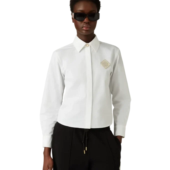 Pearl Diamond Patch Cotton Shirt Pearl Diamond Patch Cotton Shirt