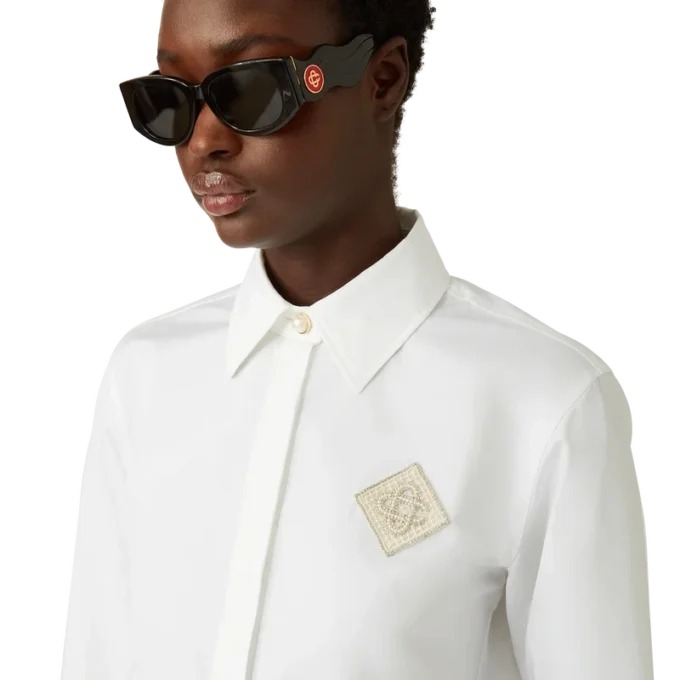Pearl Diamond Patch Cotton Shirt Pearl Diamond Patch Cotton Shirt