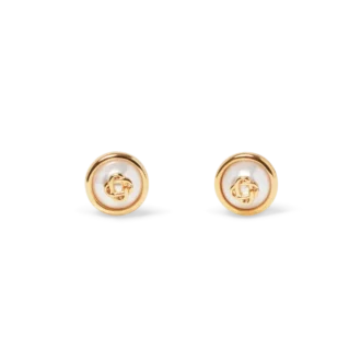 Pearl Logo Stud Earrings