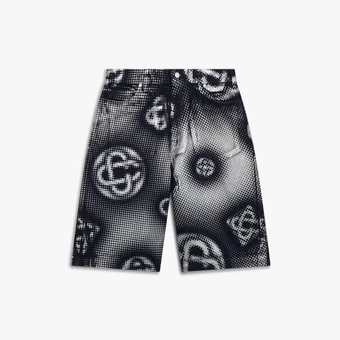 Pearlescent Monogram Denim Shorts Pearlescent Monogram Denim Shorts