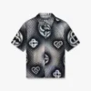 Pearlescent Monogram Short Sleeve Denim Shirt