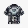 Pearlescent Monogram Short Sleeve Denim Shirt