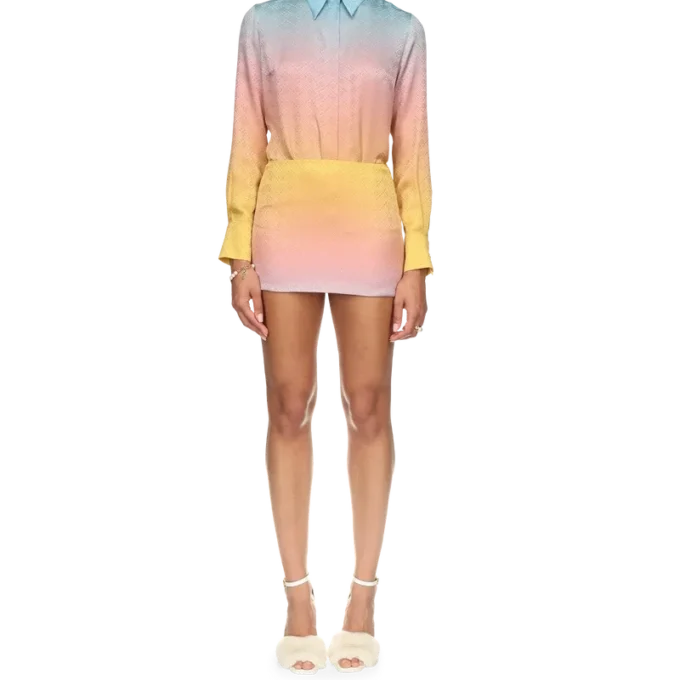 Ping Pong Gradient Silk Skirt