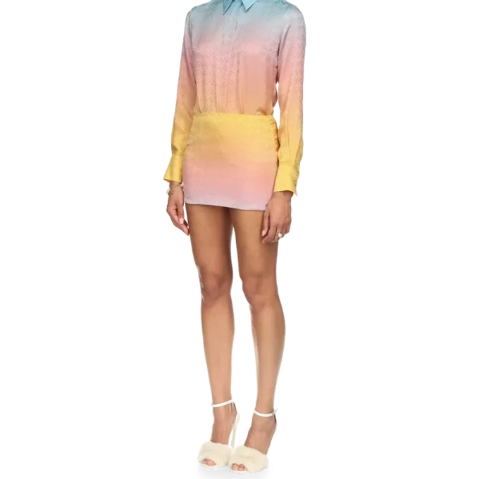 Ping Pong Gradient Silk Skirt
