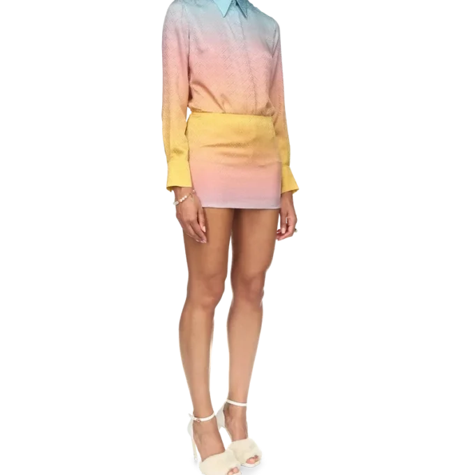 Ping Pong Gradient Silk Skirt