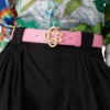 Pink Embossed Cc Logo Belt Pink Embossed Cc Logo Belt