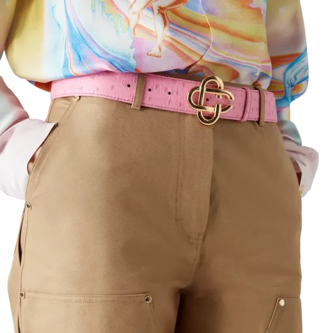 Pink Embossed Cc Logo Belt Pink Embossed Cc Logo Belt