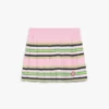 Pink & Green Striped Pleated Mini Skirt Pink & Green Striped Pleated Mini Skirt