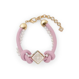 Pink Knotted Pearl Bracelet