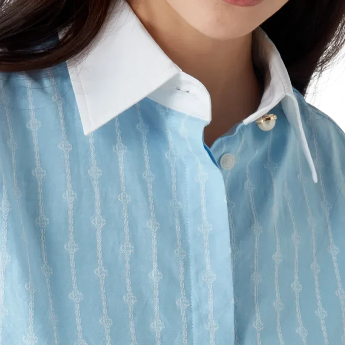 Pinstripe Laurel Long Sleeve Shirt Pinstripe Laurel Long Sleeve Shirt