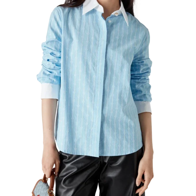 Pinstripe Laurel Long Sleeve Shirt Pinstripe Laurel Long Sleeve Shirt
