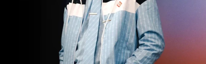 Pinstripe Laurel Track Jacket