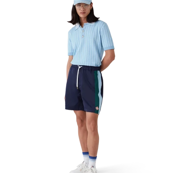 Pinstripe Laurel Track Shorts
