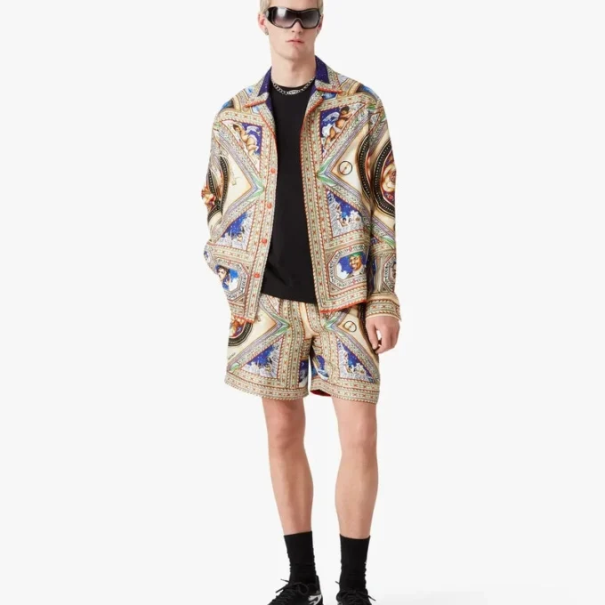 Plafond Orne De Musique Long Sleeve Silk Shirt Plafond Orne De Musique Long Sleeve Silk Shirt