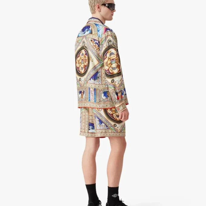 Plafond Orne De Musique Long Sleeve Silk Shirt Plafond Orne De Musique Long Sleeve Silk Shirt