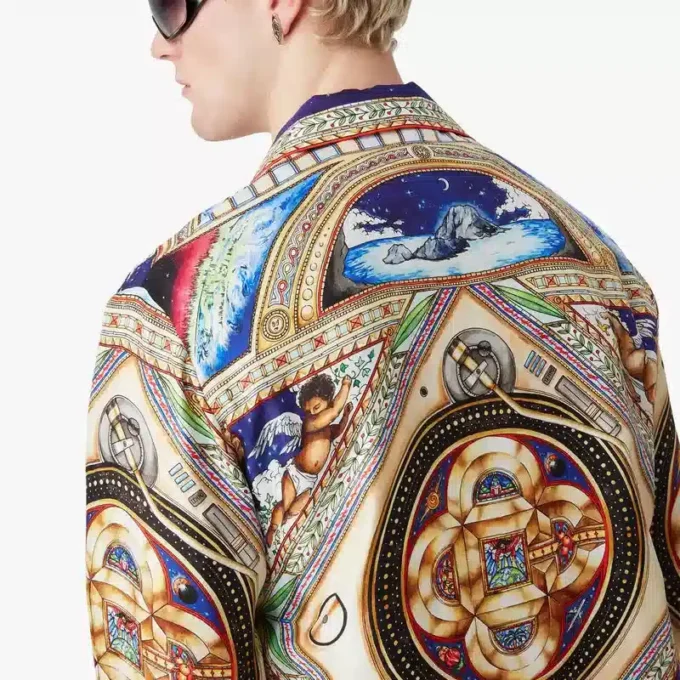 Plafond Orne De Musique Long Sleeve Silk Shirt Plafond Orne De Musique Long Sleeve Silk Shirt