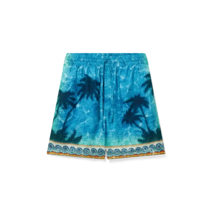 Poolside Emblem Silk Shorts Poolside Emblem Silk Shorts