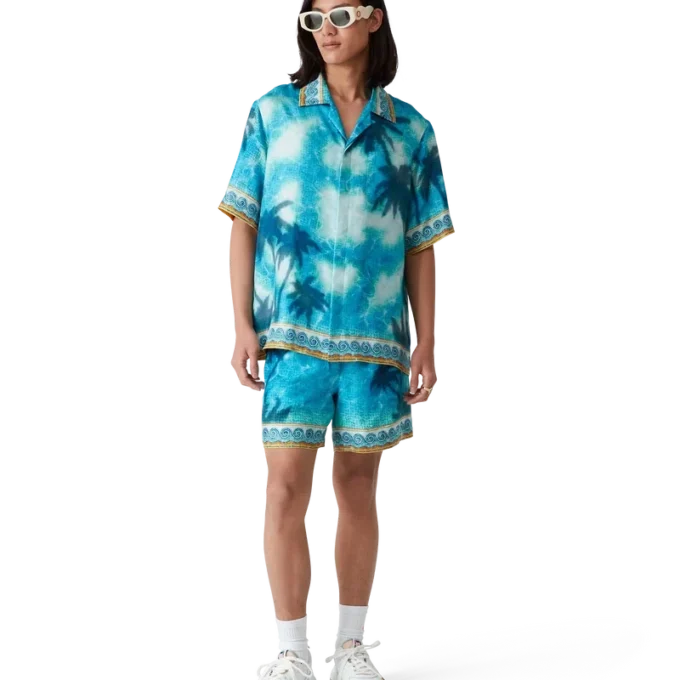 Poolside Emblem Silk Shorts Poolside Emblem Silk Shorts