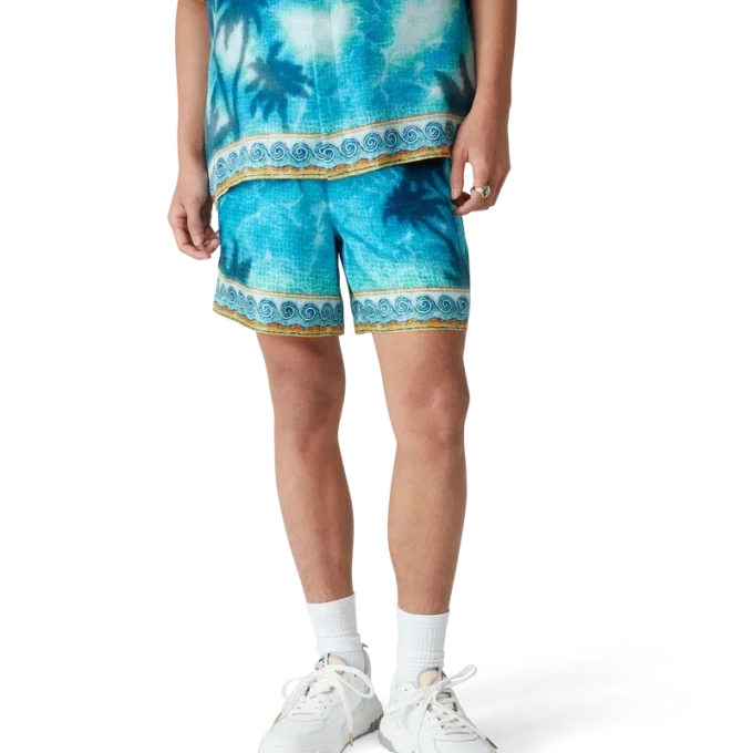 Poolside Emblem Silk Shorts Poolside Emblem Silk Shorts