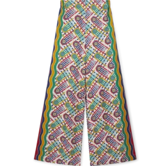 Printed Wide Leg Trousers