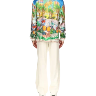 Psychadelic Cuban Collar Silk Shirt